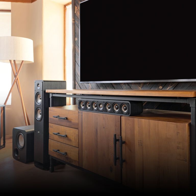 Polk home theater system with tv