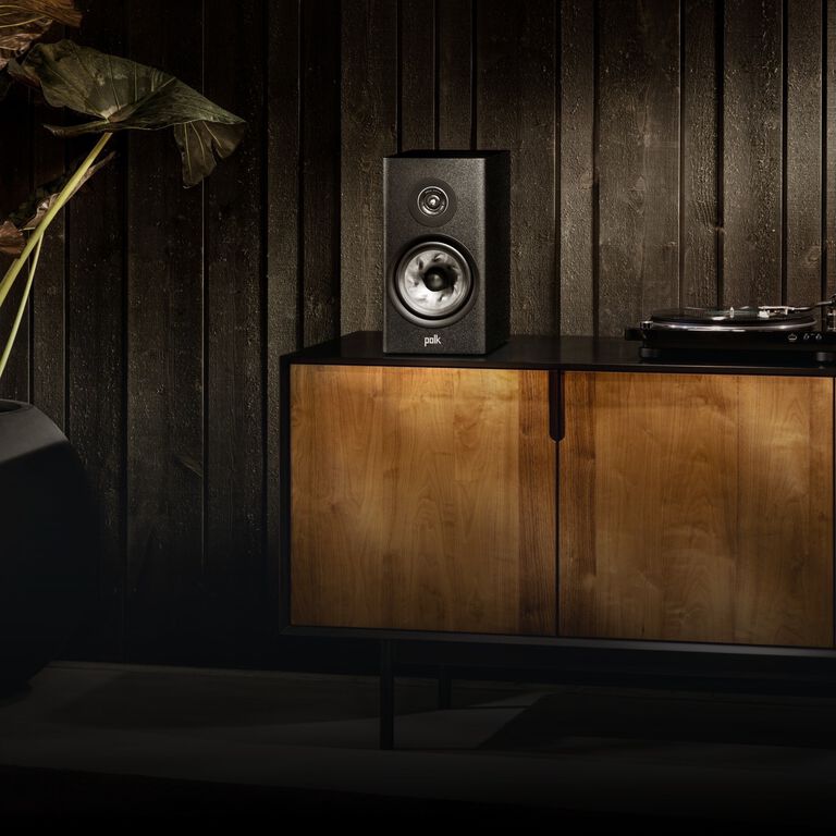 Polk bookshelf speaker with turntable